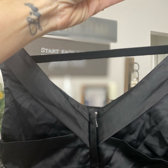 Express Satin Black Mini Dress - Picture 3 of 15